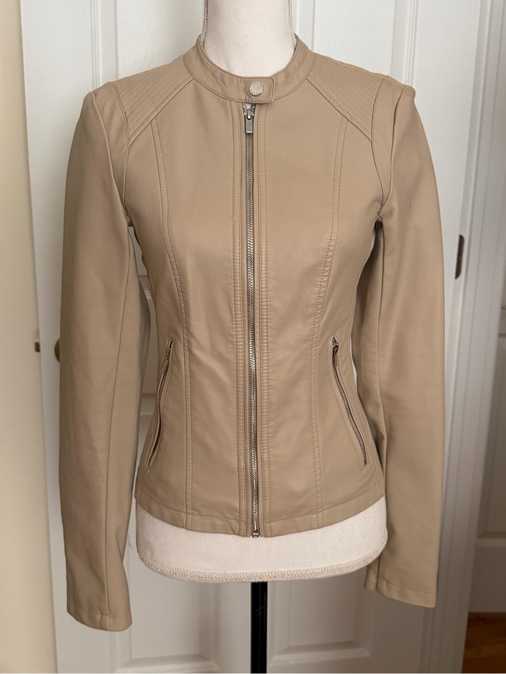 Express Tan Moto Faux Leather Jacket
